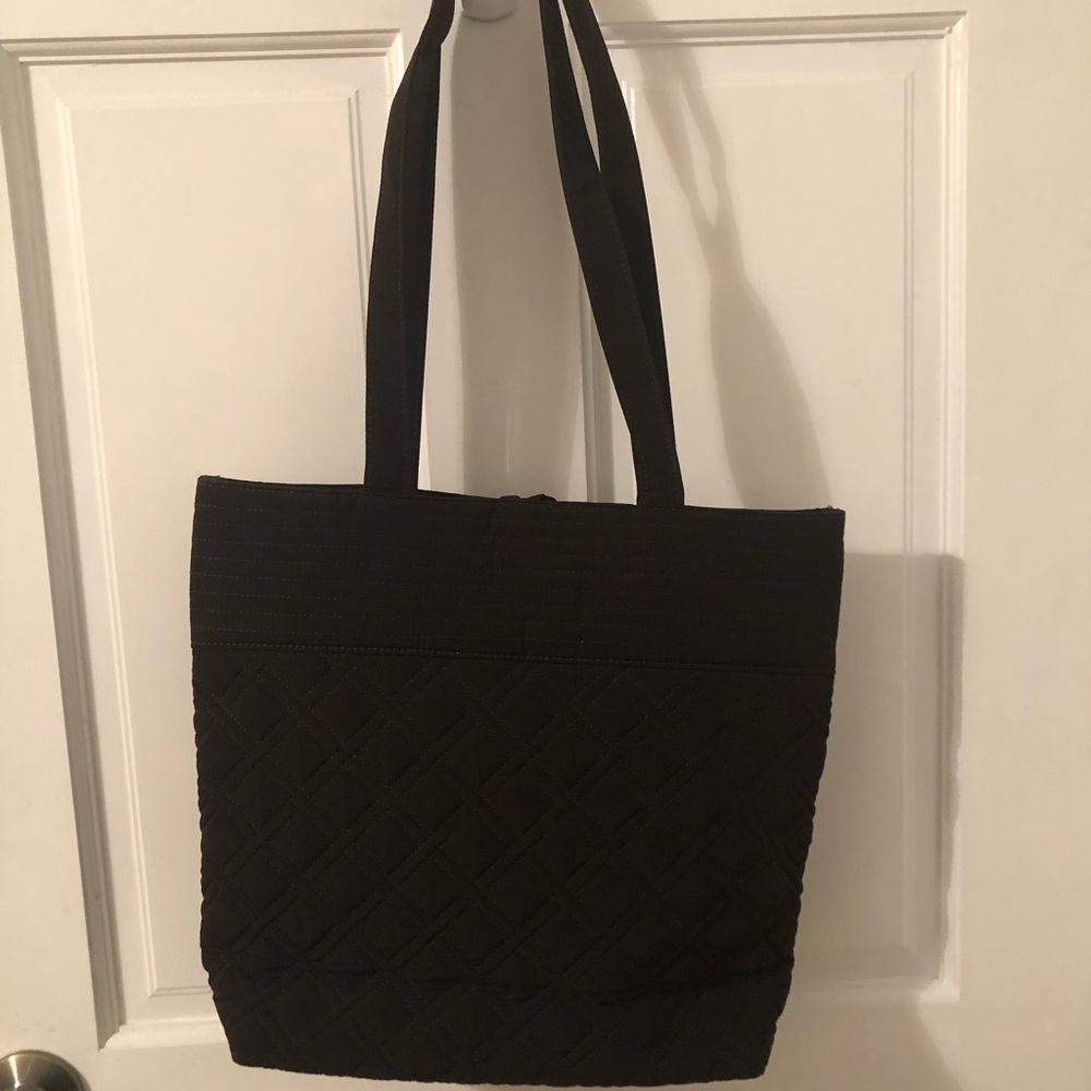 Vera Bradley dark brown shoulder bag/purse. Button closure with 3 inside pockets - Picture 4 of 8